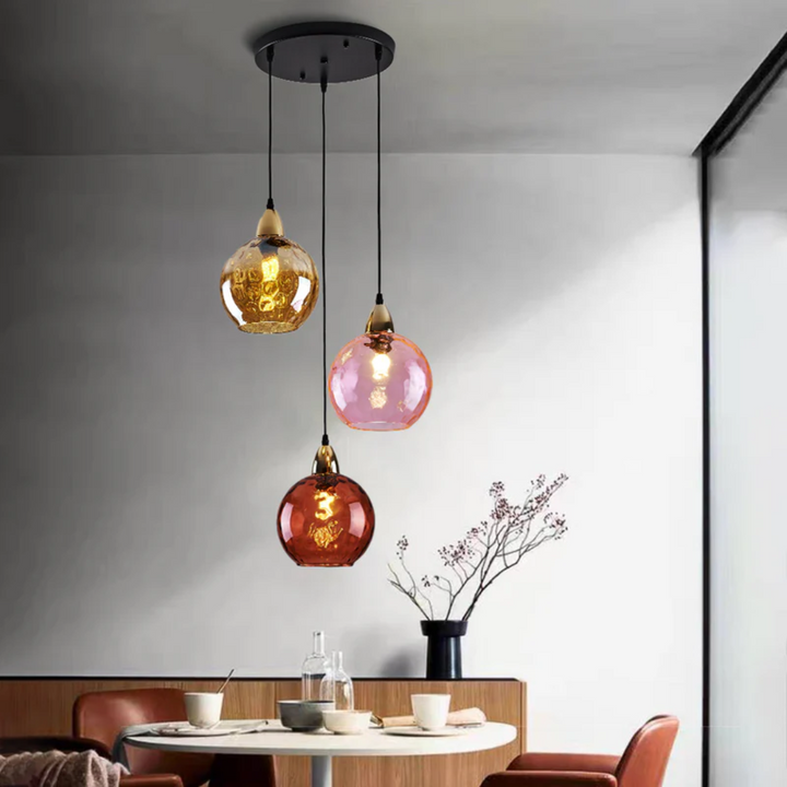 Cluster pendant light, modern 3-lamp design, perfect for an elegant home update.