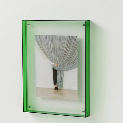 Vibrant edge acrylic picture frame, a modern floating wall decor piece for your cherished memories.