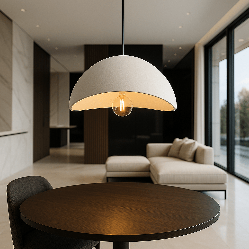 Elegant LED pendant light, adjustable and dimmable, a modern ceiling fixture for any living space.
