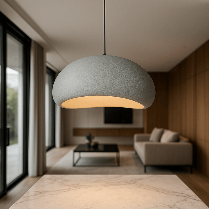 Minimalist modern LED pendant light with adjustable design, E27 bulb for contemporary home decor.