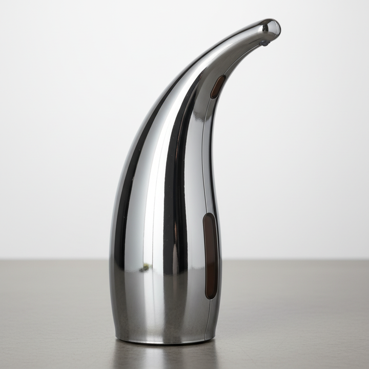 Sleek automatic soap dispenser with infrared sensor, ensuring hygienic, hands-free liquid soap or sanitizer.