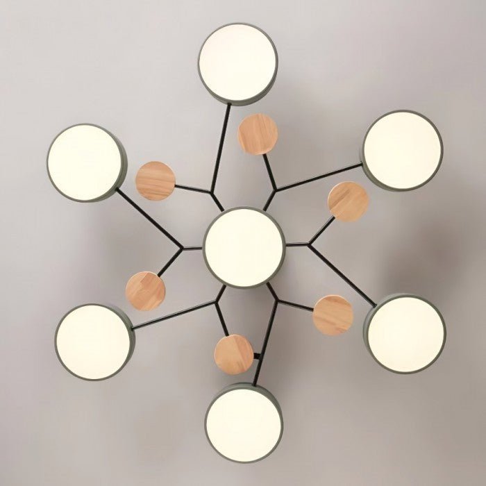 Contemporary Nordic branching LED ceiling light fixture. Sleek and sophisticated.