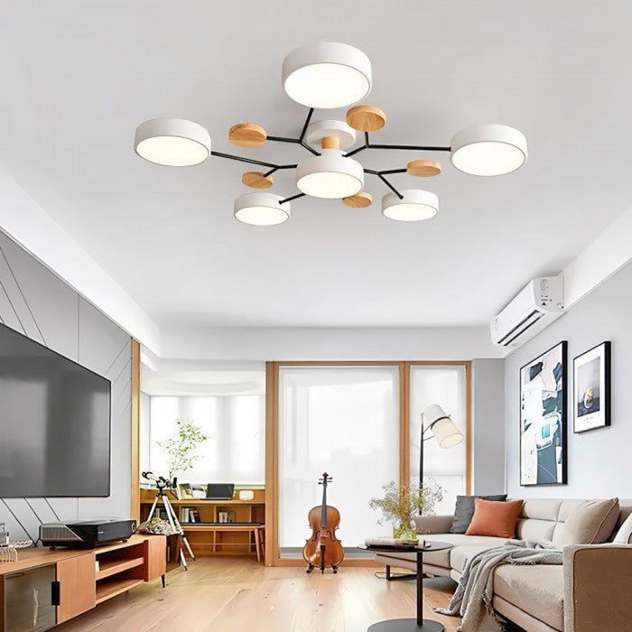 Architectural branching LED ceiling fixture. A focal point in modern interiors.