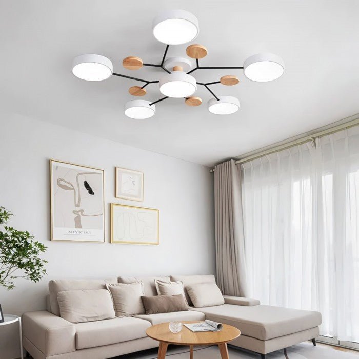 Create a warm ambiance with this modern branching LED ceiling light fixture.
