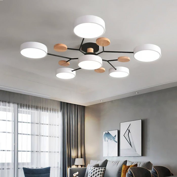 Contemporary LED ceiling light with branching design. Ideal for living room ambiance.