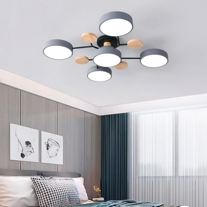 Sleek modern branching LED ceiling light. Enhances contemporary home interiors.