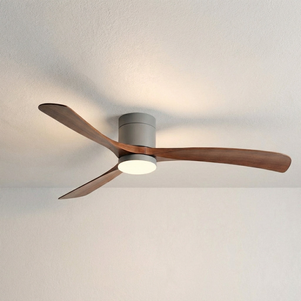 Ultra-quiet modern ceiling fan with bright LED dimmable light. Serene indoor environments & home comfort.
