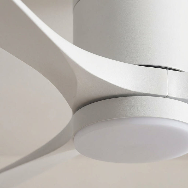 Quiet, modern LED ceiling fan. Stylish design for serene room ventilation and ambient indoor lighting.