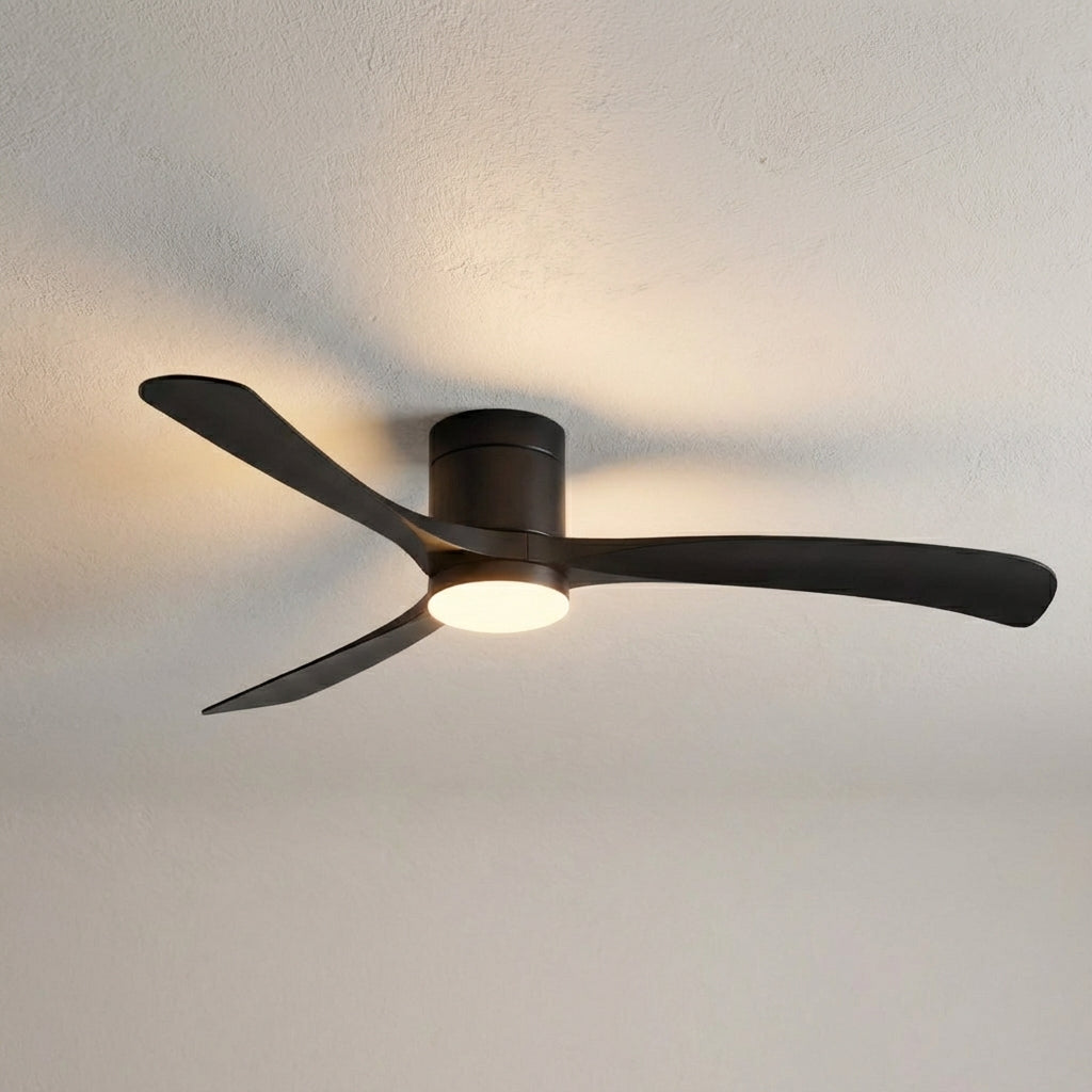 Sleek modern ceiling fan with light. Perfect for contemporary home comfort & efficient room ventilation.