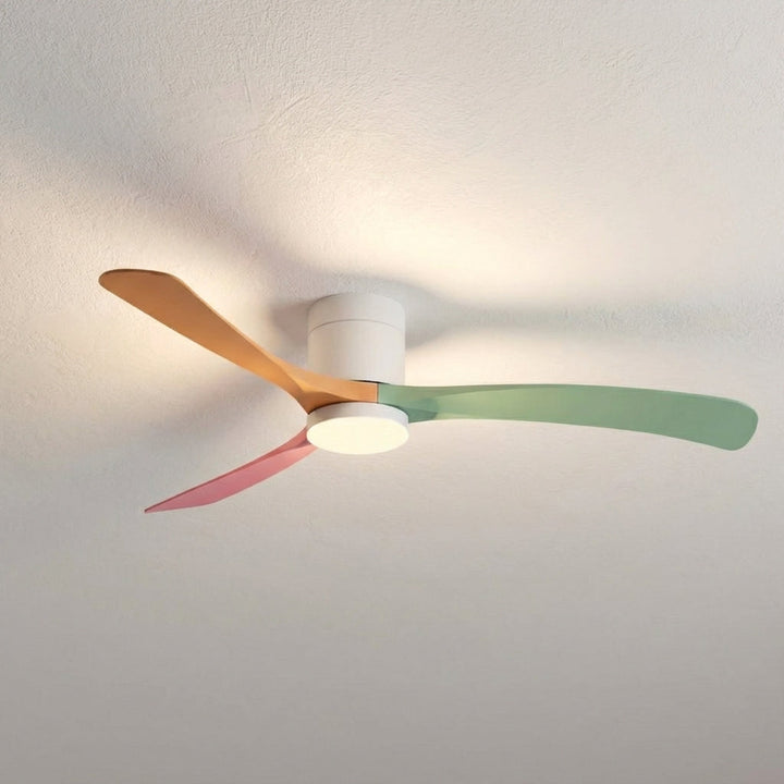 Modern ceiling fan with light, multi-speed, & reversible airflow. All-season home comfort & energy savings.