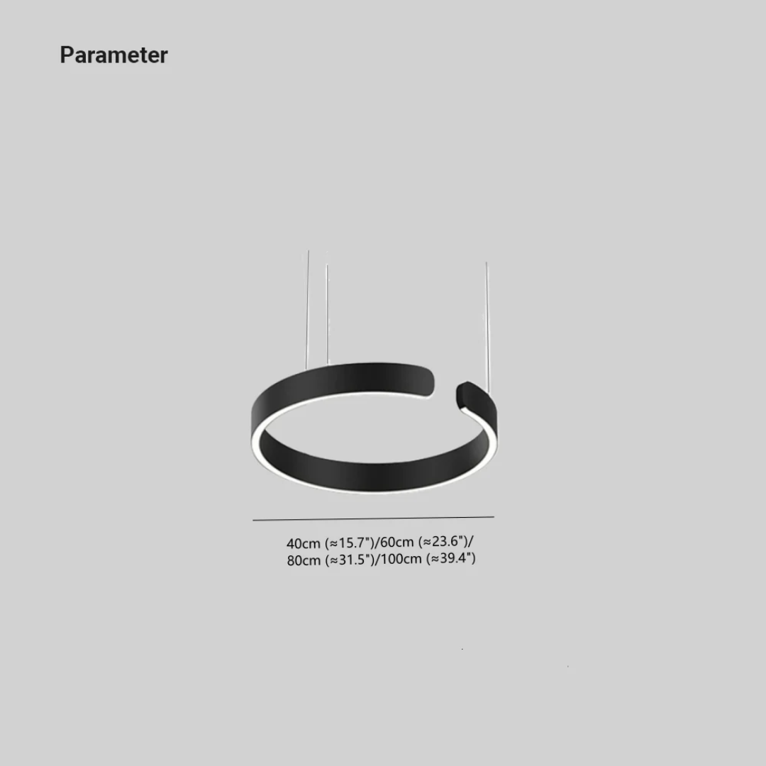 Modern HaloRing LED circular pendant light. Contemporary ceiling fixture, perfect for dining room and modern home illumination.