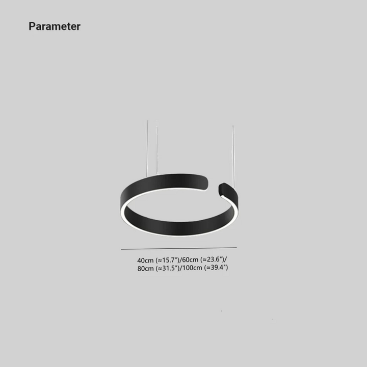 Modern HaloRing LED circular pendant light. Contemporary ceiling fixture, perfect for dining room and modern home illumination.