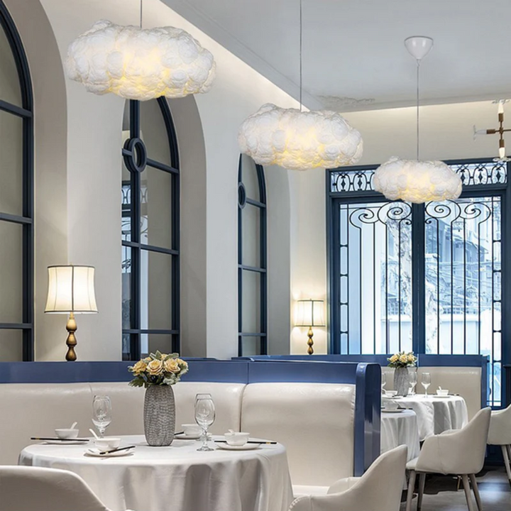 Stylish Nimbus LED cloud lamp, modern design, perfect for dining room lighting.