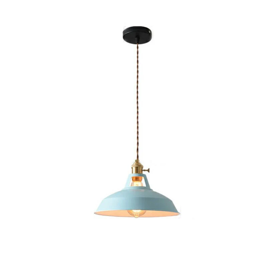 Modern colorful LED pendant light for contemporary home decor.