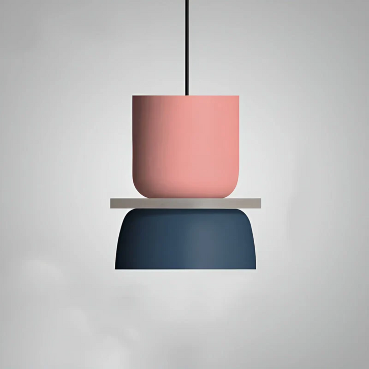 Modern colorful Macaron LED pendant light for vibrant home decor. Energy-efficient ceiling lamp.