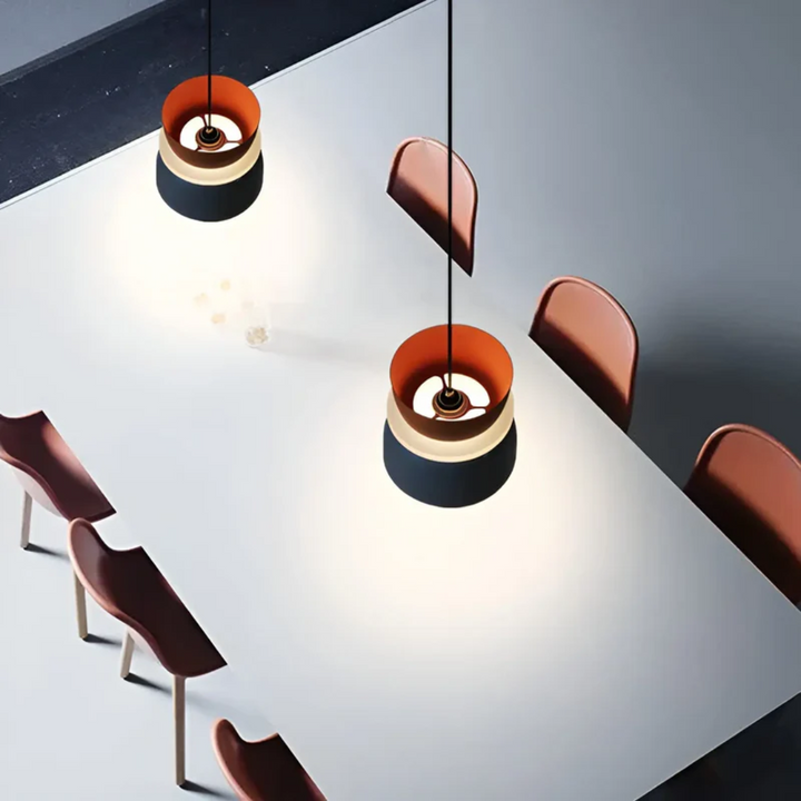 Assorted colorful Macaron LED pendant lights, modern energy-efficient lighting for creative homes.