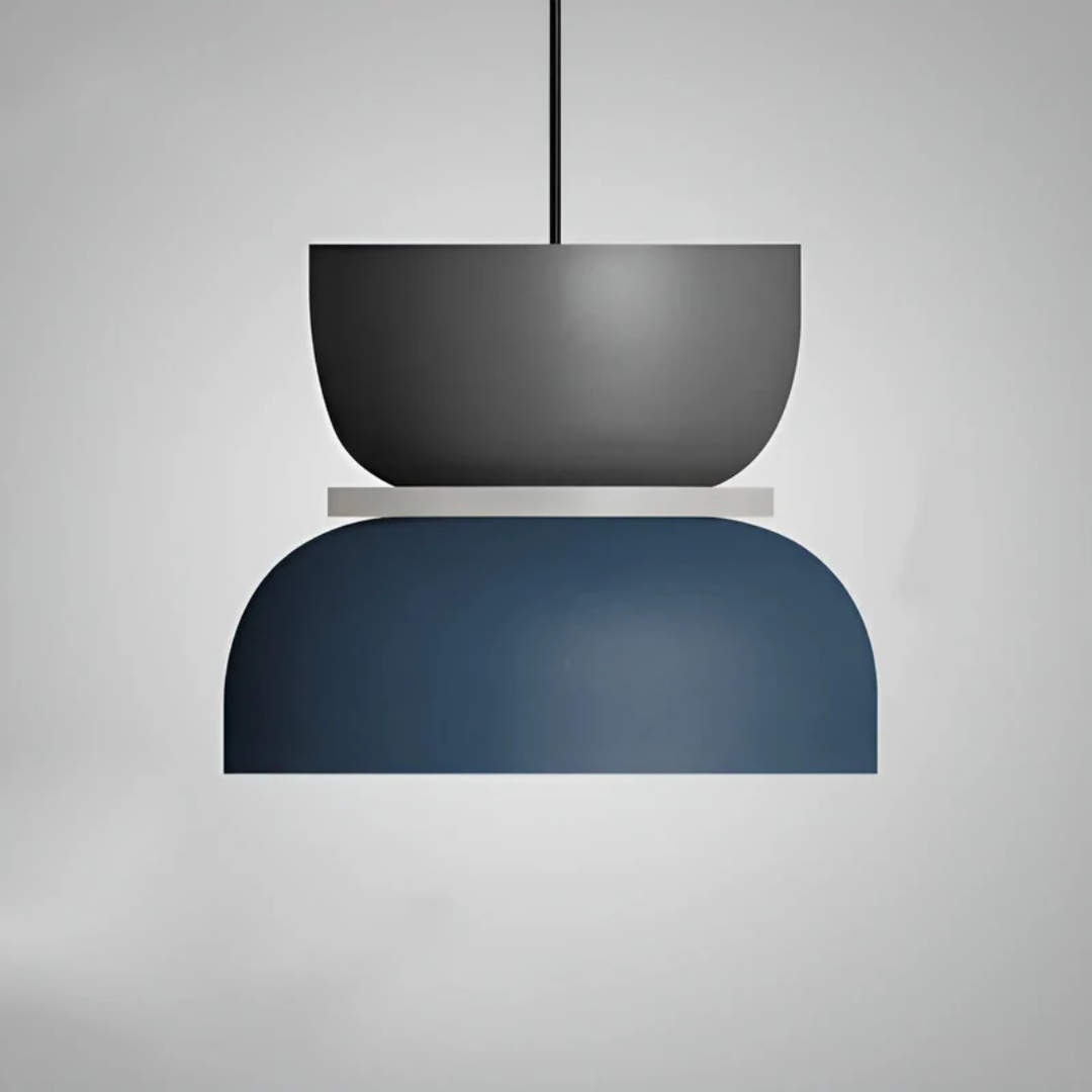 Vibrant Macaron pendant light, modern LED ceiling lamp for colorful home interior design.