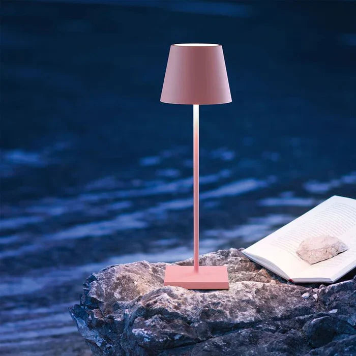 Living room modern LED table lamp, dimmable & cordless. Portable lighting for any home space.
