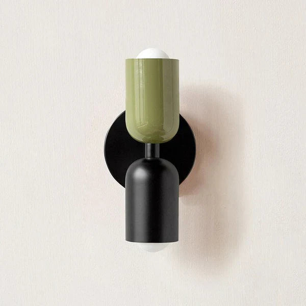 Energy-efficient Modern Double LED Wall Lamp with elegant metal & resin design for home.