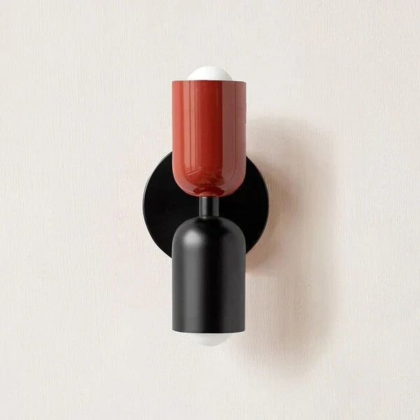 Resin & metal Modern Double LED Wall Lamp, DualGlow for contemporary indoor lighting decor.