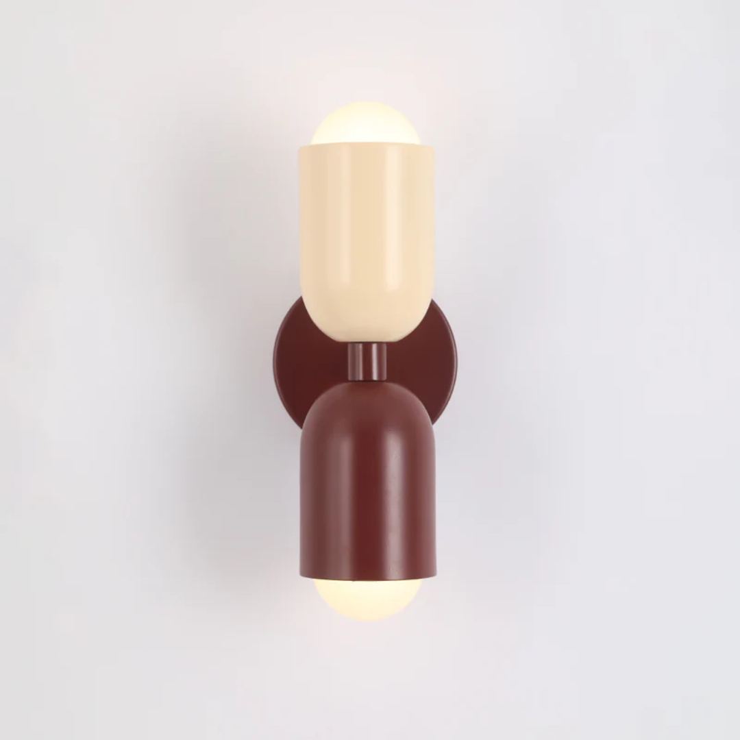 Designer double-sided LED accent light, colorful and energy-efficient for modern living spaces.
