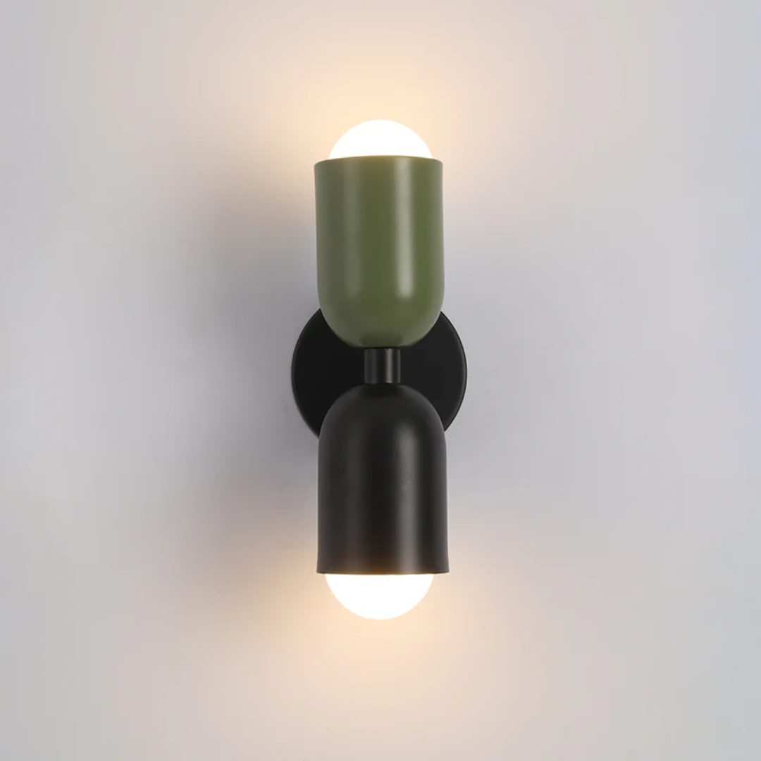Sleek LED wall lamp, Colorwave design, offering stylish double-sided lighting for dining rooms.