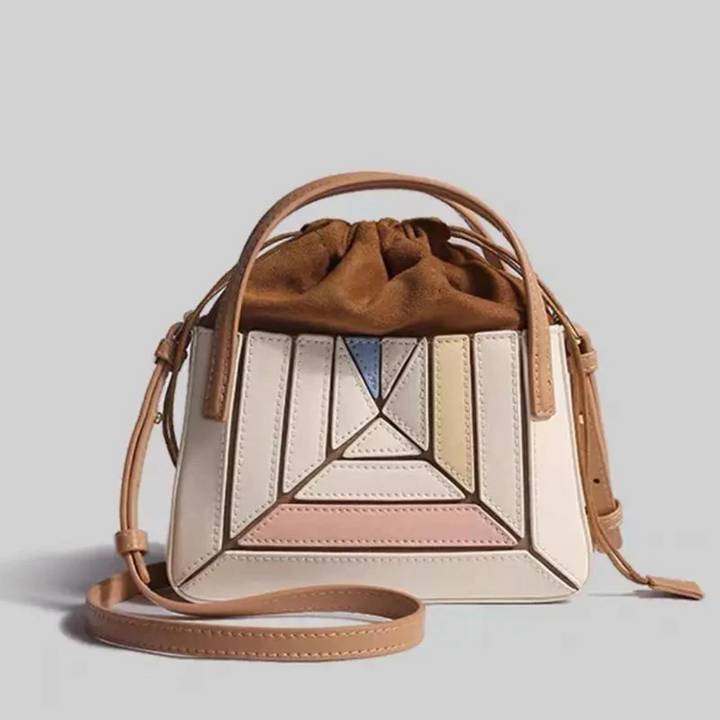 GeoChic modern women's shoulder bag with abstract geometric design. Fashionable everyday accessory.