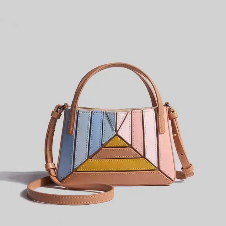 Fashionable geometric design shoulder purse for women. Contemporary style for any outfit.
