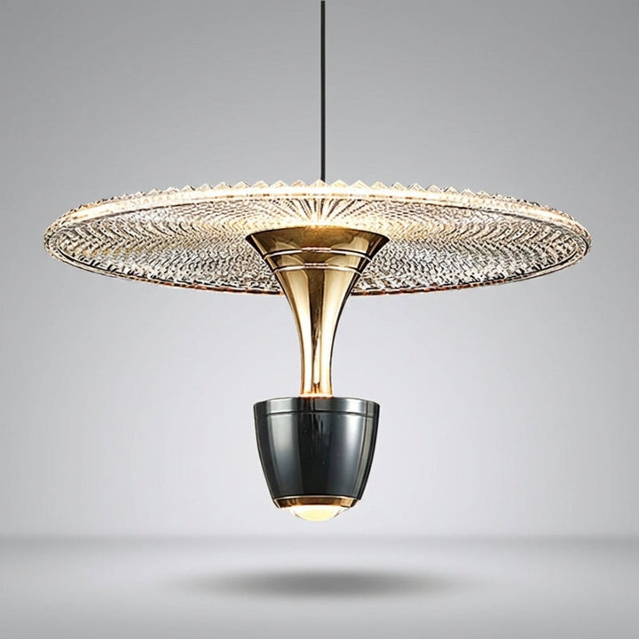 Contemporary Glissara pendant hanging lamp. Perfect sleek design for modern dining room & living room lighting.
