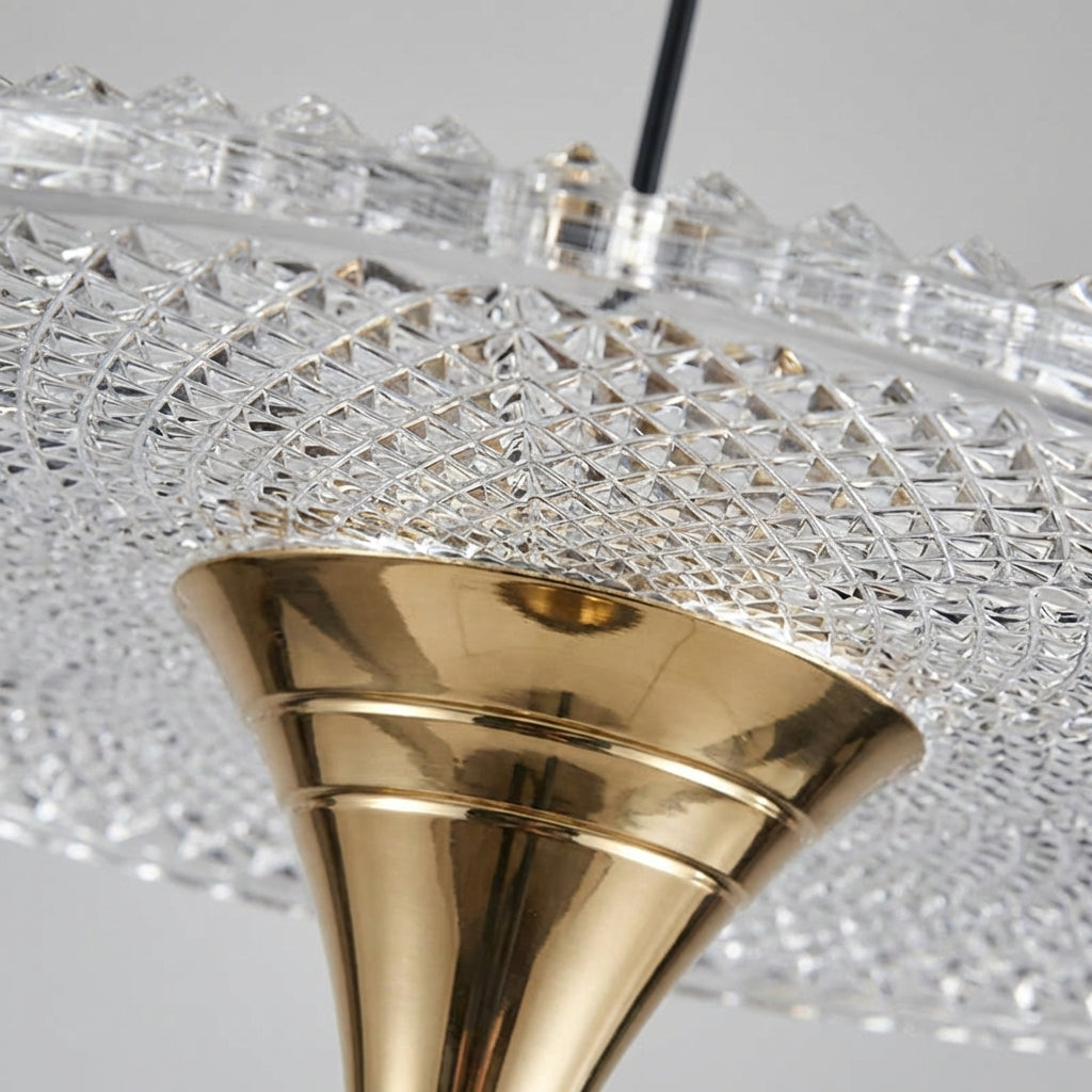Black Glissara modern pendant ceiling light. Stylish fixture provides ambient lighting for living & dining rooms.