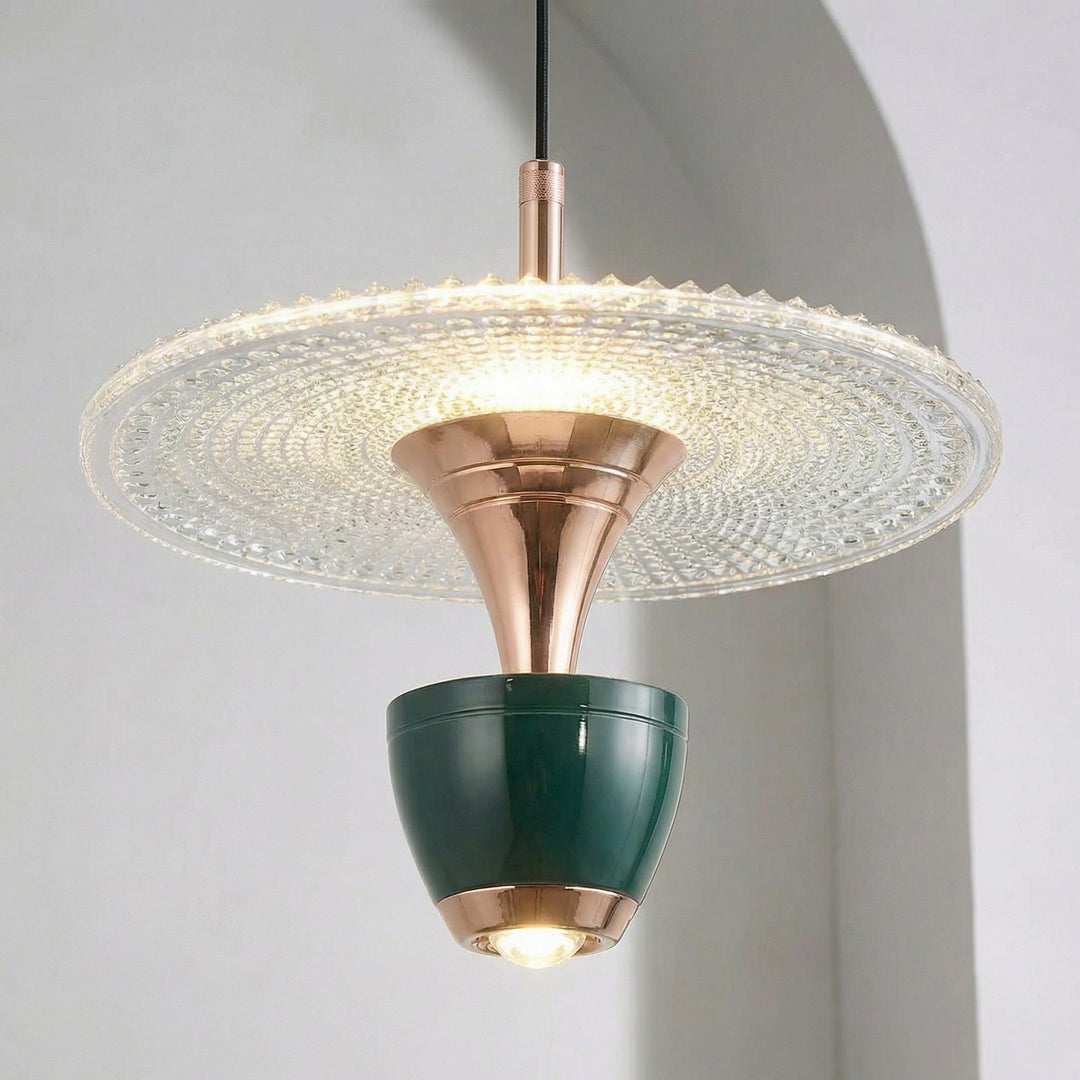 Glissara contemporary pendant ceiling light. Sleek design enhances modern living & dining room decor.