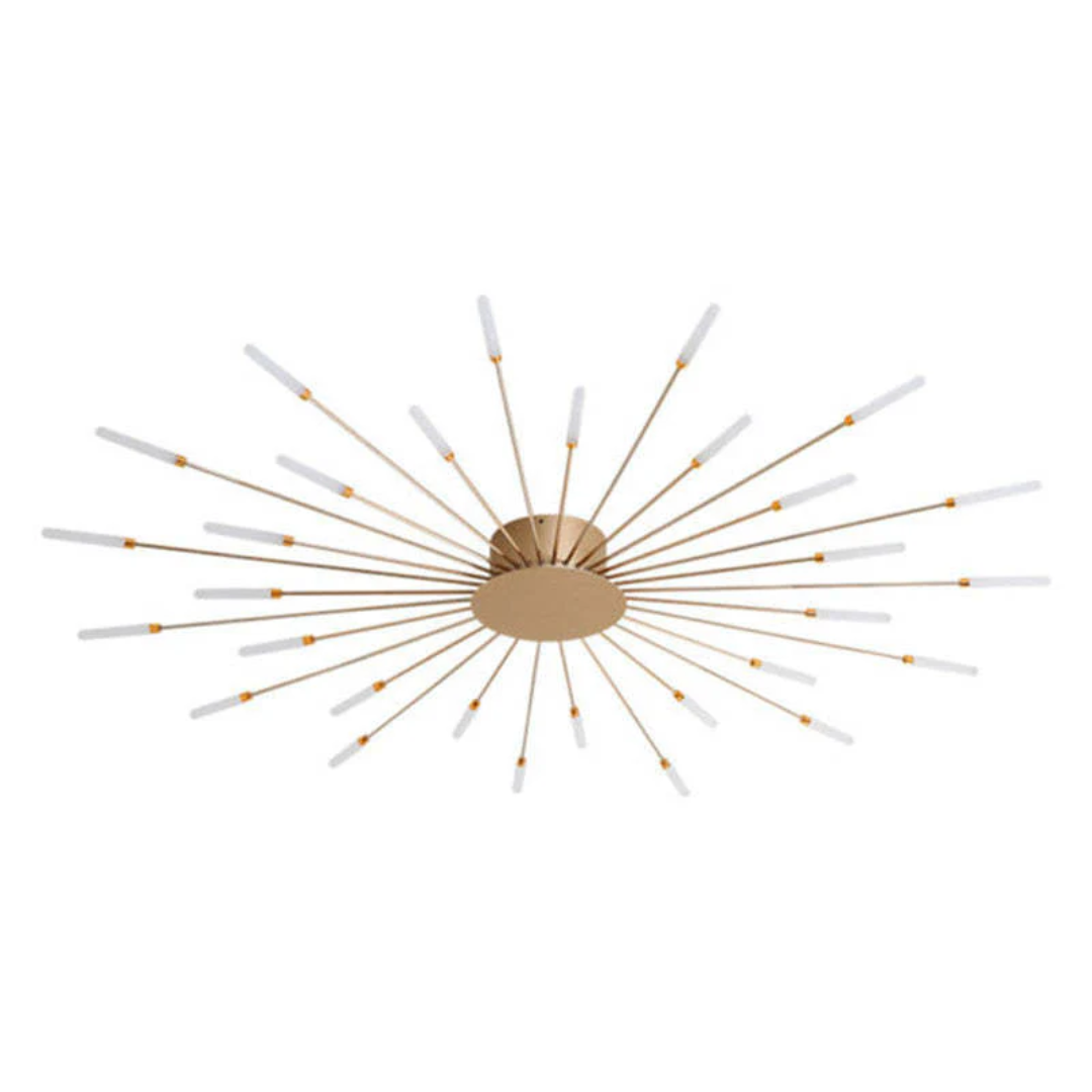 Black modern LED ceiling light, dimmable, ideal for spacious bedrooms.