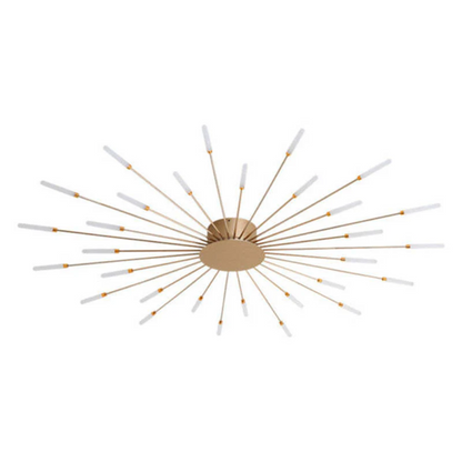 Black modern LED ceiling light, dimmable, ideal for spacious bedrooms.