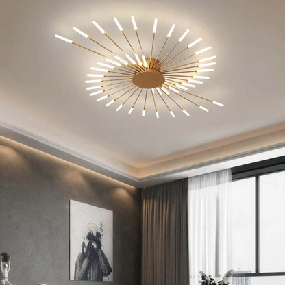 Indoor black LED ceiling light, contemporary style for large homes.