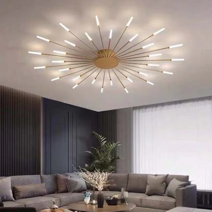 Dimmable indoor LED light fixture, black, perfect for modern large spaces.