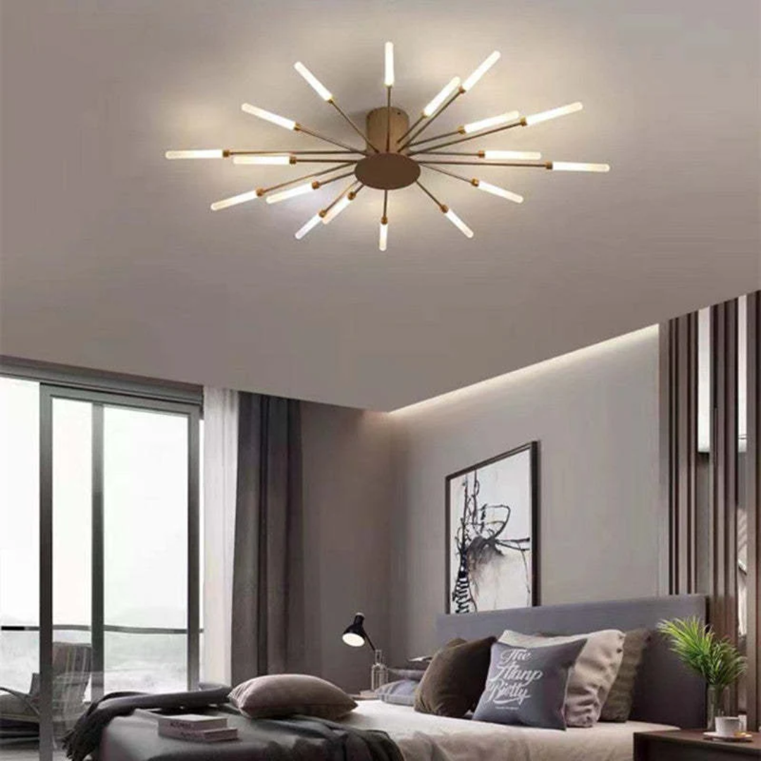 Dimmable black LED light fixture for large commercial & residential spaces.
