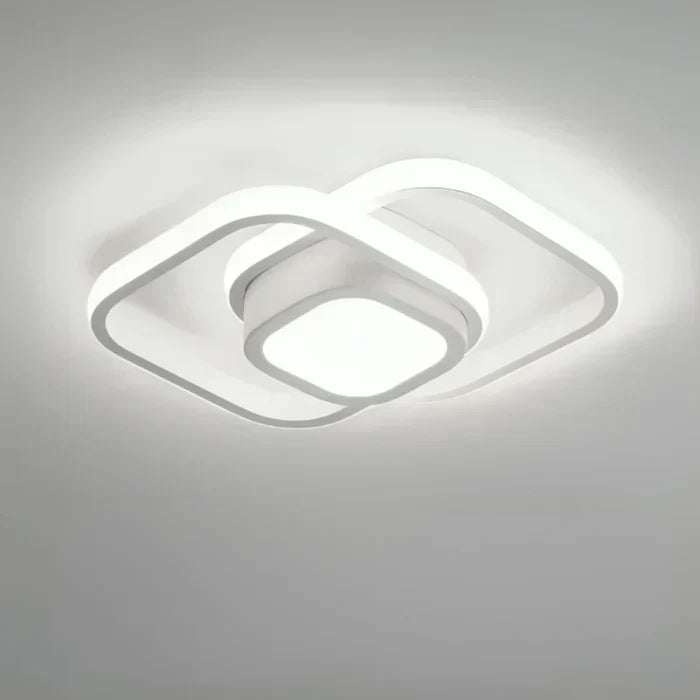 Minimalist LED double ring ceiling lamp, Twilight Rings, ideal for modern stylish home lighting.