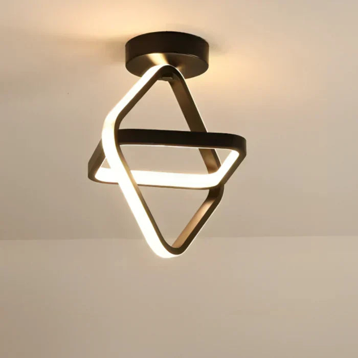 Double ring LED ceiling lamp, Twilight Rings, contemporary lighting for modern living spaces.