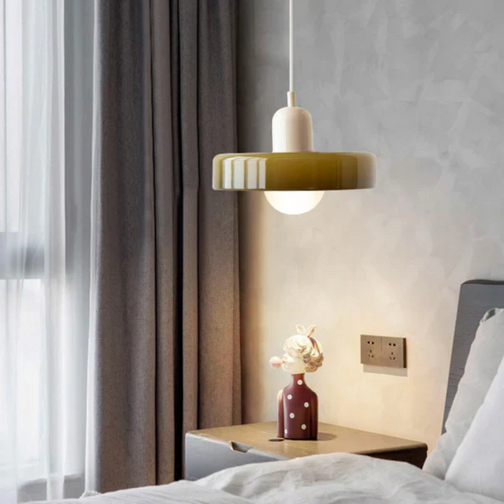Dimmable LED glass globe pendant, versatile home decor lighting.