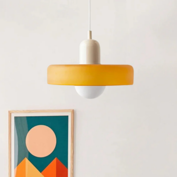 Adjustable LED pendant lamp, stylish indoor lighting for bedrooms.