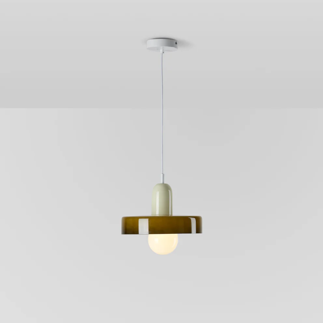Decorative modern glass globe LED light, enhances any home decor.
