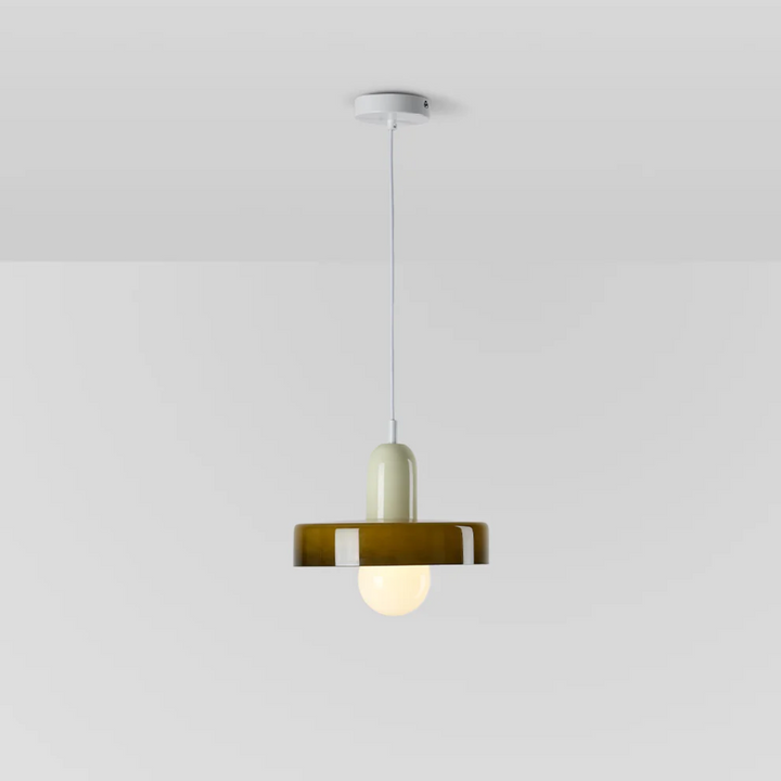 Decorative modern glass globe LED light, enhances any home decor.