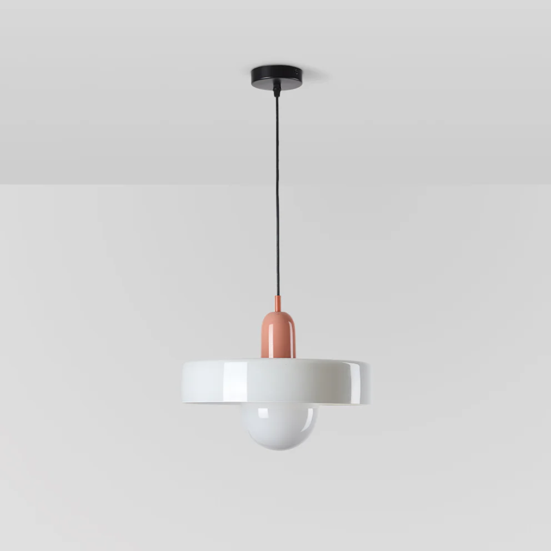 Contemporary LED ceiling lamp, featuring a clear glass globe design.
