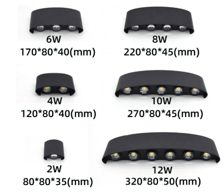 Contemporary outdoor LED wall fixture, energy-saving for sleek illumination.
