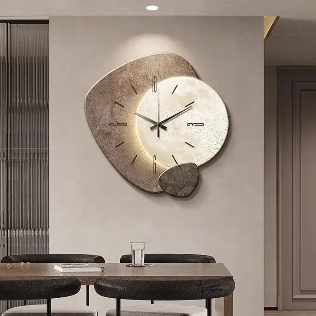 Chic LED illuminated wall clock, adds silent, modern ambiance and contemporary accent to any interior design.
