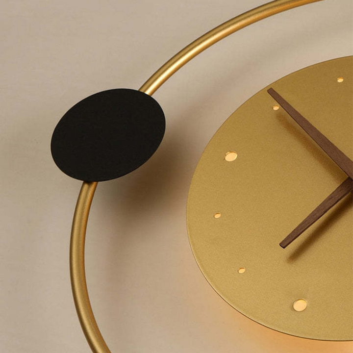 Minimalist LED wall clock lamp, a modern fixture for functional home decor & lighting.