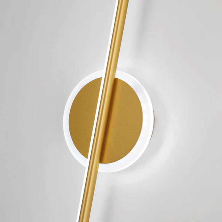 Elegant gold finish LED wall lamp, modern square design, perfect for stylish home interior lighting.