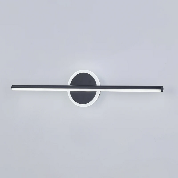 Stylish black metal LED wall lamp, modern lighting fixture for bedrooms, adding a touch of decor.