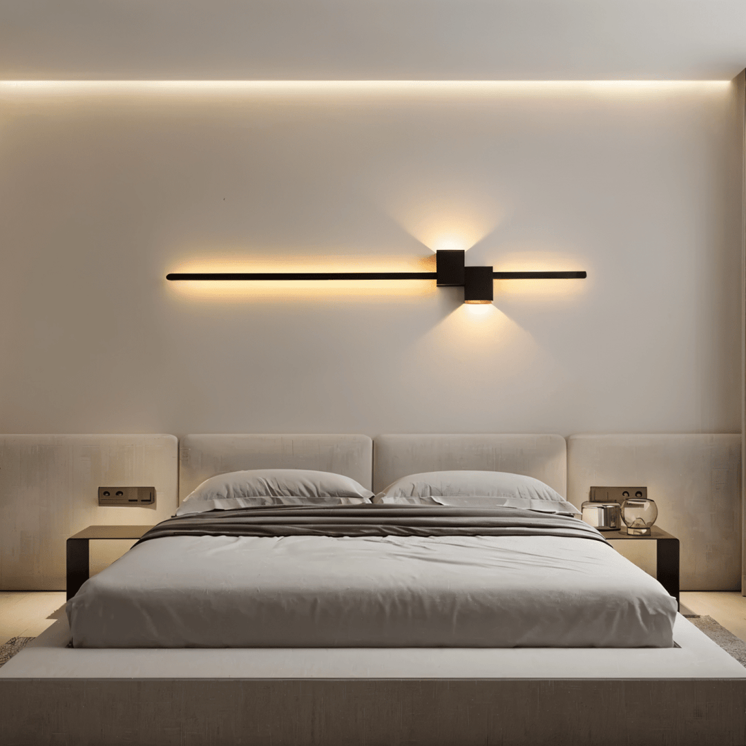 Modern linear LED wall light for sleek home ambiance. Provides indirect, contemporary lighting & elegant decor.