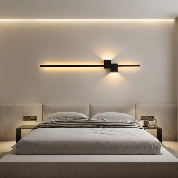 Modern linear LED wall light for sleek home ambiance. Provides indirect, contemporary lighting & elegant decor.